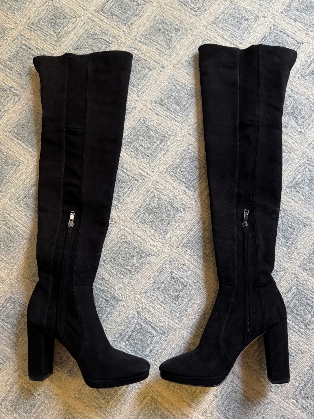 DVF Diane von Furstenberg Black Suede Over the Knee Boots Size 7